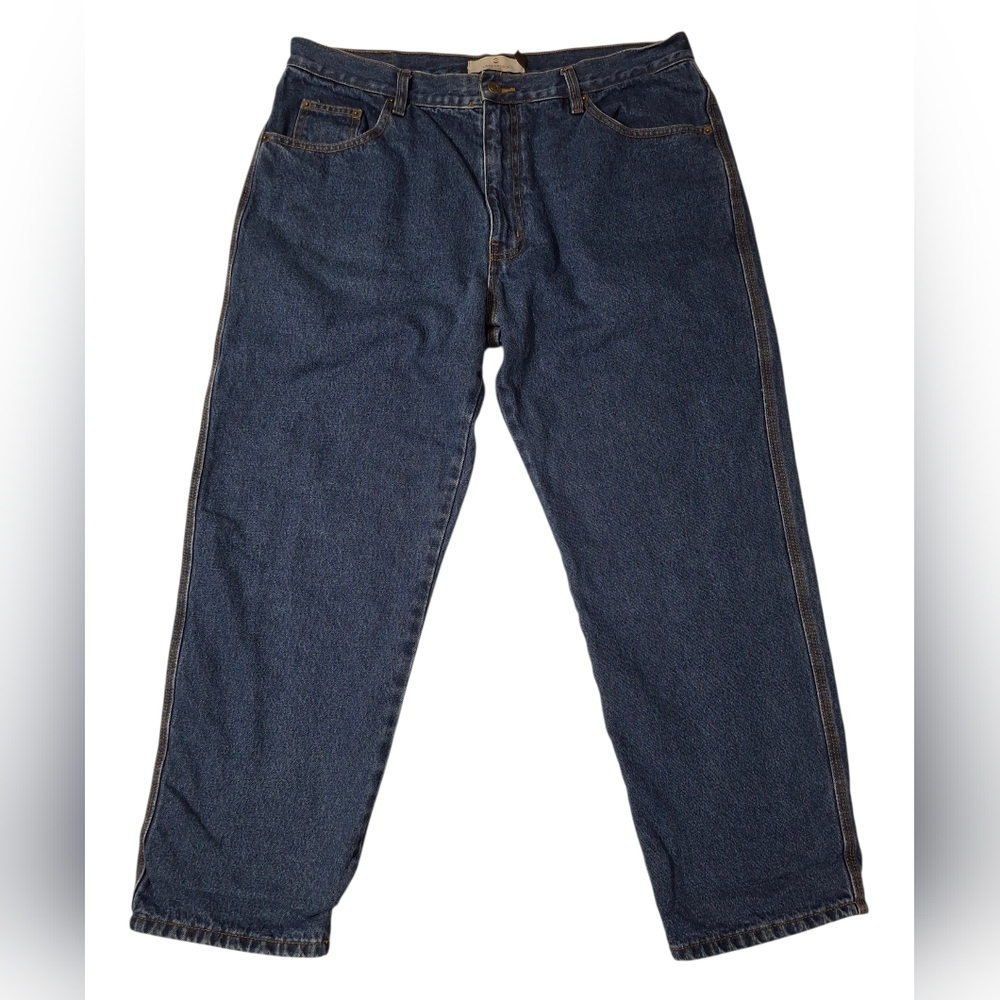 Lanesboro Outdoors Men's Blue Denim And Plaid Flannel Lined Jeans Size 38×30